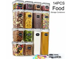 Kitchen Airtight Containers Kit Pantry Organization Food Storage 14pcs Set Gift