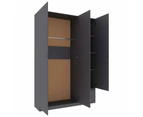 vidaXL 3-Door Wardrobe Grey 120x50x180 cm Engineered Wood