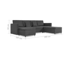 vidaXL 4-Seater Pull-out Sofa Bed Fabric Dark Grey