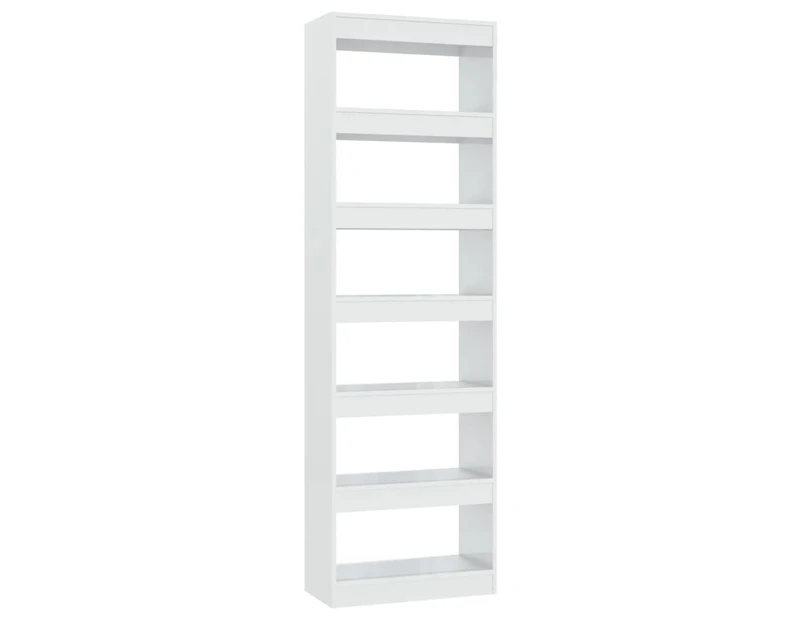 vidaXL Book Cabinet/Room Divider High Gloss White 60x30x198 cm