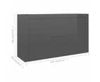 vidaXL Sideboard High Gloss Grey 120x36x69 cm Engineered Wood