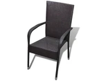 vidaXL Garden Chairs 6 pcs Poly Rattan Brown