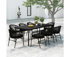 vidaXL 9 Piece Garden Dining Set Black