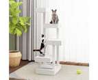 vidaXL Cat Tree White 45.5x49x103 cm Solid Wood Pine