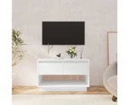 vidaXL TV Cabinet High Gloss White 70x41x44 cm Engineered Wood