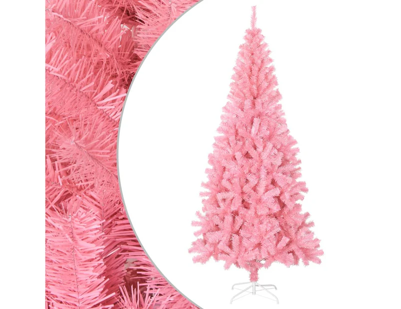 vidaXL Artificial Christmas Tree with Stand Pink 210 cm PVC