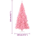 vidaXL Artificial Christmas Tree with Stand Pink 210 cm PVC