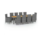 11 Piece Outdoor Dining Set with Cushions Poly Rattan Grey