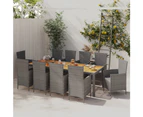 11 Piece Outdoor Dining Set with Cushions Poly Rattan Grey