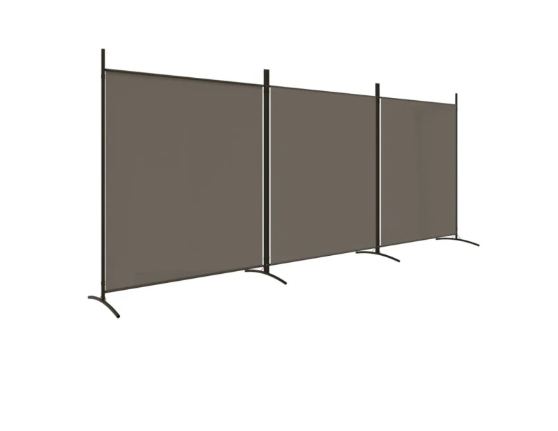 vidaXL 3-Panel Room Divider Anthracite 525x180 cm Fabric