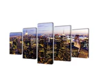 Canvas Wall Print Set Birds Eye View of New York Skyline 100 x 50 cm