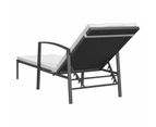 Sun Loungers 2 pcs with Table Poly Rattan Black