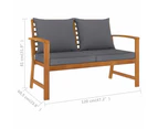 vidaXL Garden Bench 120 cm with Dark Grey Cushion Solid Acacia Wood