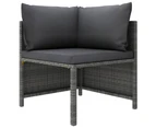 9 Piece Garden Lounge Set with Cushions Poly Rattan Grey