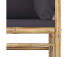 vidaXL 9 Piece Garden Lounge Set with Dark Grey Cushions Bamboo