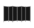 vidaXL 6-Panel Room Divider Black 300x180 cm