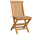 Garden Chairs with Beige Cushions 8 pcs Solid Teak Wood