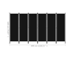 vidaXL 6-Panel Room Divider Black 300x180 cm