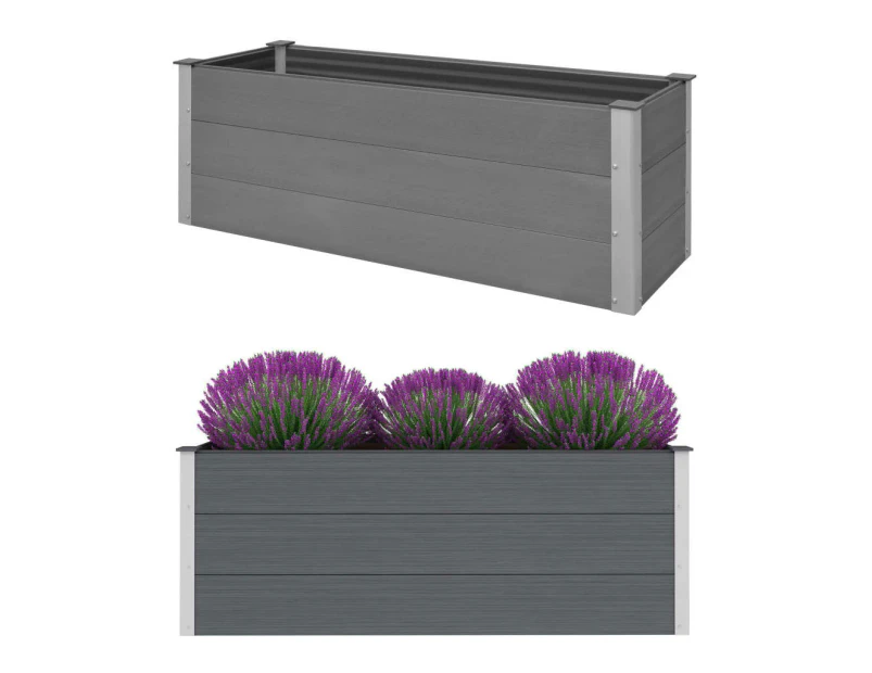 vidaXL Garden Raised Bed WPC 150x50x54 cm Grey