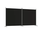 vidaXL 2-Panel Room Divider Black 348x180 cm Fabric