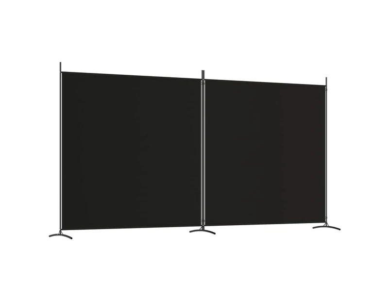 vidaXL 2-Panel Room Divider Black 348x180 cm Fabric