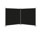 vidaXL 2-Panel Room Divider Black 348x180 cm Fabric