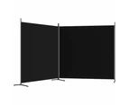 vidaXL 2-Panel Room Divider Black 348x180 cm Fabric