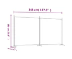 vidaXL 2-Panel Room Divider Black 348x180 cm Fabric