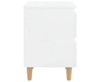 vidaXL Bed Cabinets & Pinewood Legs 2 pcs High Gloss White 40x35x50cm