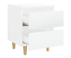 vidaXL Bed Cabinets & Pinewood Legs 2 pcs High Gloss White 40x35x50cm