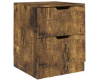 vidaXL Bedside Cabinet Smoked Oak 40x40x50 cm Engineered Wood