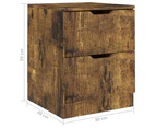 vidaXL Bedside Cabinet Smoked Oak 40x40x50 cm Engineered Wood