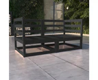 vidaXL Garden 2-Seater Sofa Black Solid Wood Pine