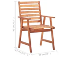 Outdoor Dining Chairs 6 pcs with Cushions Solid Acacia Wood