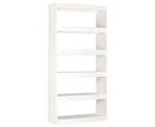 vidaXL Book Cabinet/Room Divider White 80x30x167.4 cm Solid Wood Pine