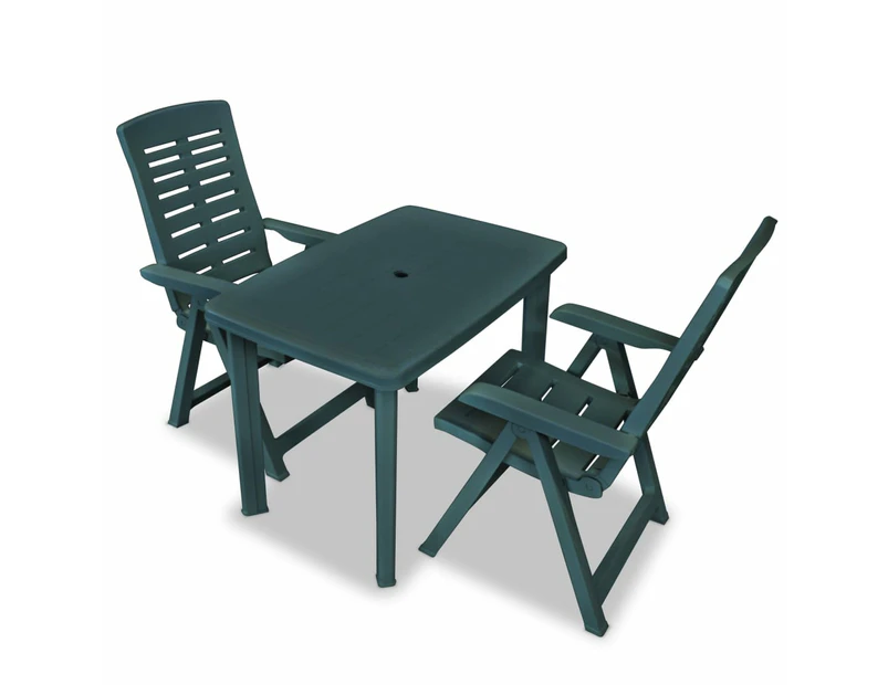 3 Piece Bistro Set Plastic Green