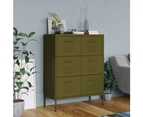 vidaXL Drawer Cabinet Olive Green 80x35x101.5 cm Steel