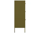 vidaXL Drawer Cabinet Olive Green 80x35x101.5 cm Steel