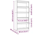 vidaXL Book Cabinet/Room Divider White 80x30x167.4 cm Solid Wood Pine