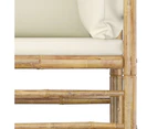 vidaXL 3 Piece Garden Lounge Set with Cream White Cushions Bamboo