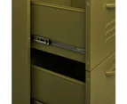 vidaXL Drawer Cabinet Olive Green 80x35x101.5 cm Steel