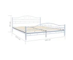vidaXL Bed Frame White Metal 153x203 cm Queen Size