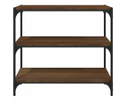 vidaXL Book Cabinet Brown Oak 80x33x70.5 cm Engineered Wood and Steel