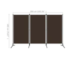 vidaXL 3-Panel Room Divider Brown 260x180 cm Fabric