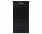 vidaXL Shoe Cabinet Black 50x28x98 cm Paulownia Wood