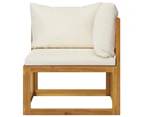 vidaXL 5 Piece Garden Lounge Set with Cushion Cream Solid Acacia Wood