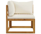 vidaXL 5 Piece Garden Lounge Set with Cushion Cream Solid Acacia Wood