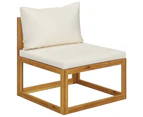 vidaXL 5 Piece Garden Lounge Set with Cushion Cream Solid Acacia Wood