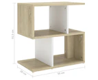 vidaXL Bedside Cabinets 2pcs White and Sonoma Oak 50x30x51.5cm Engineered Wood