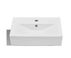 Ceramic Bathroom Sink Basin Faucet/Overflow Hole White Rectangular